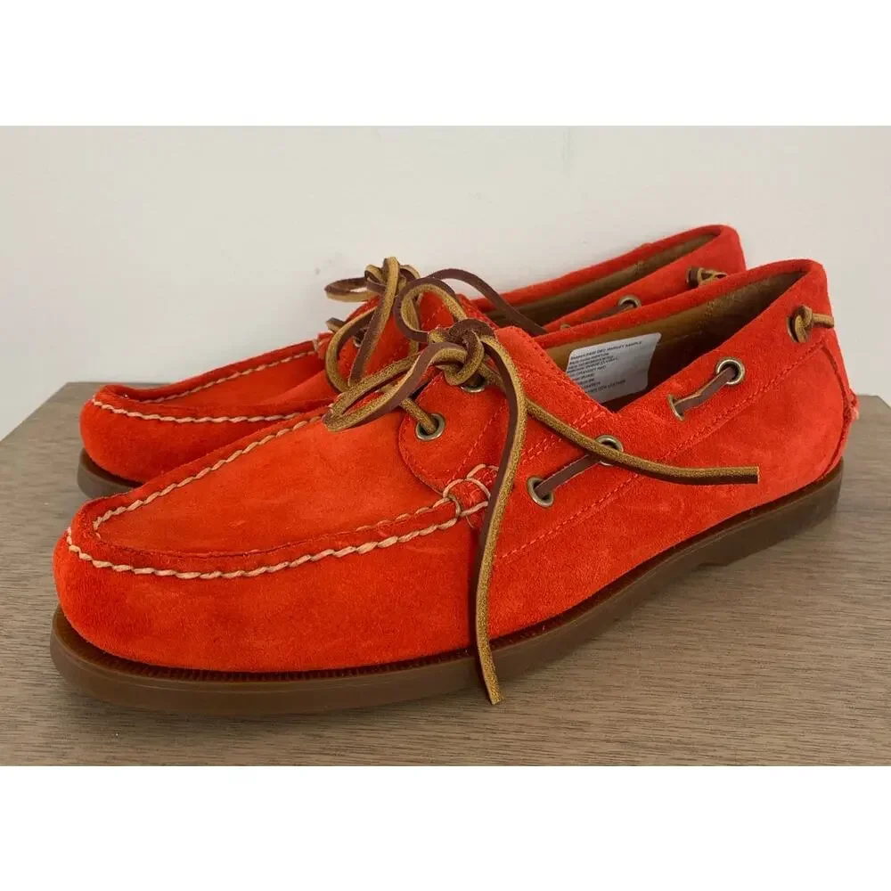 NWOB SAMPLE Men Polo Ralph Lauren Merton Cow Leather suede boat docker shoes 9M